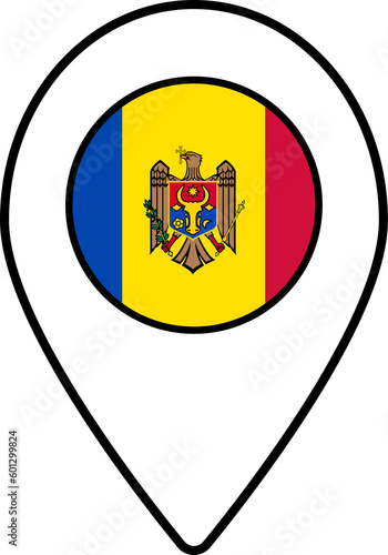 Free Download Moldova flag map pin navigation icon. - GFXLoad