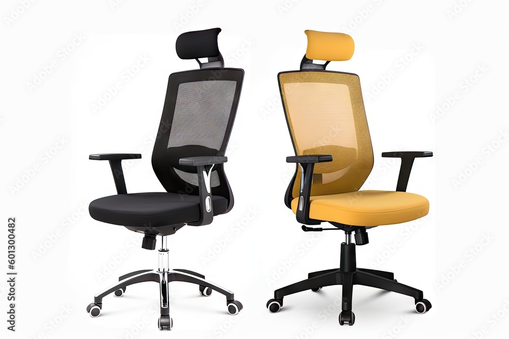Fototapeta premium ergonomic office chair with adjustable seat, backrest and armrests, created with generative ai