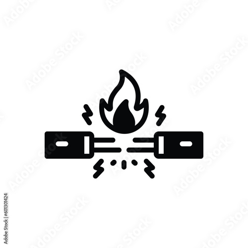 Black solid icon for hazardous 