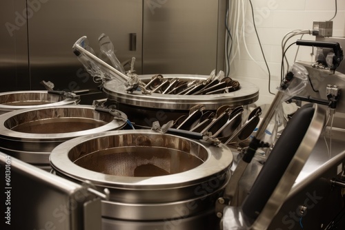 metal instruments being steam-sterilized in autoclave, created with generative ai