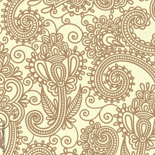 Fototapeta Naklejka Na Ścianę i Meble -  floral background with paisley and indian florals. damask style pattern for textile and decoration. classic ornament with flowers.
