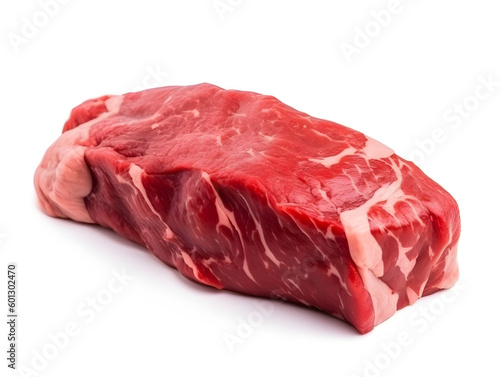 Generative Ai: Raw Meat Beef isolated on white background