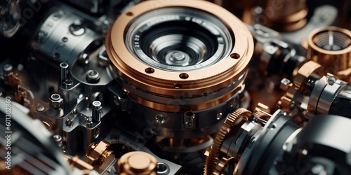 Wallpaper Mural Close up view of metal parts. Beautiful illustration picture. Generative AI Torontodigital.ca