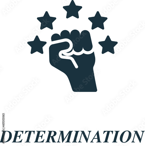 Determination icon. Monochrome simple sign from challenges collection. Determination icon for logo, templates, web design and infographics.