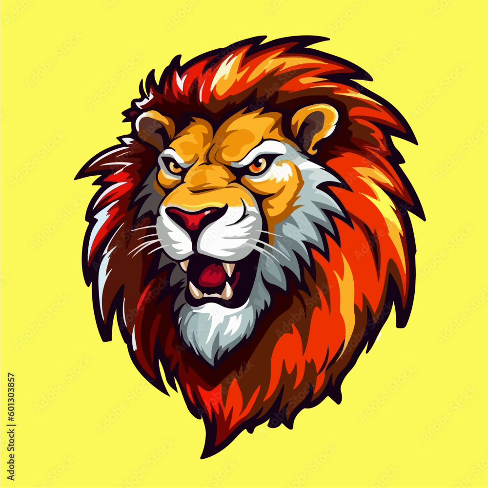 Lion Head Logo mascot wildlife animal illustration vector eps10