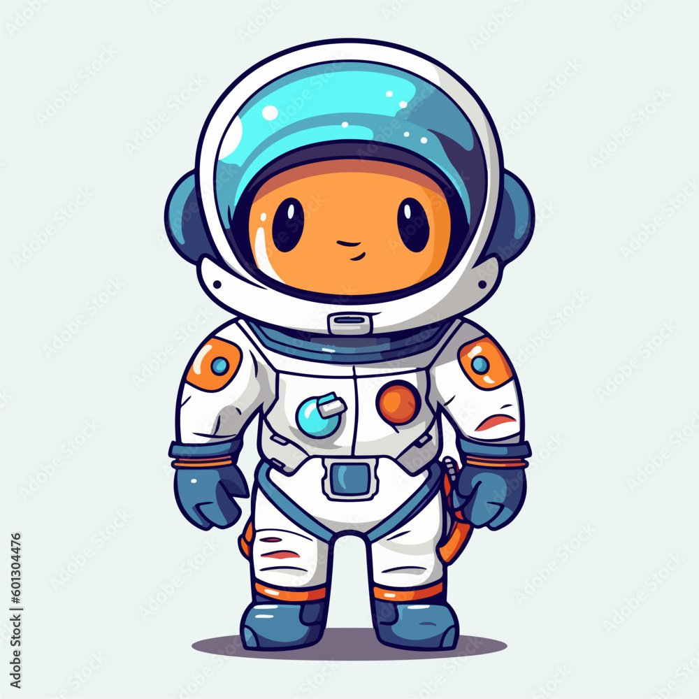 Astronaut chibi kawaii style vector illustartion eps10