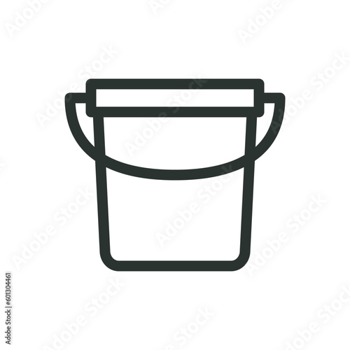 Bucket isolated icon, domestic bucket vector icon with editable stroke