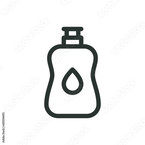 Dishwashing liquid isolated icon, bottle of dishwashing detergent vector icon with editable stroke