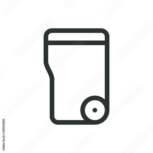 Garbage container isolated icon, outdoor rollout trash can vector icon with editable stroke