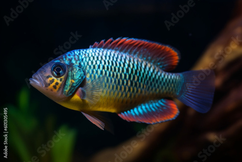 Aquarium fish : Boesemani rainbow fish selective focus