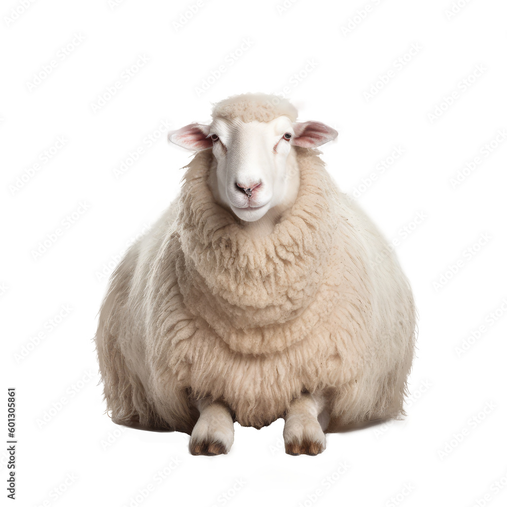 Fototapeta premium white sheep isolated on white