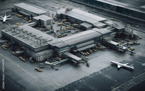 Micro airport model,created with generative ai tecnology.