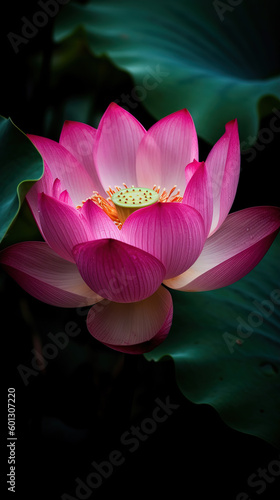 Blooming lotus created with generative ai tecnology.