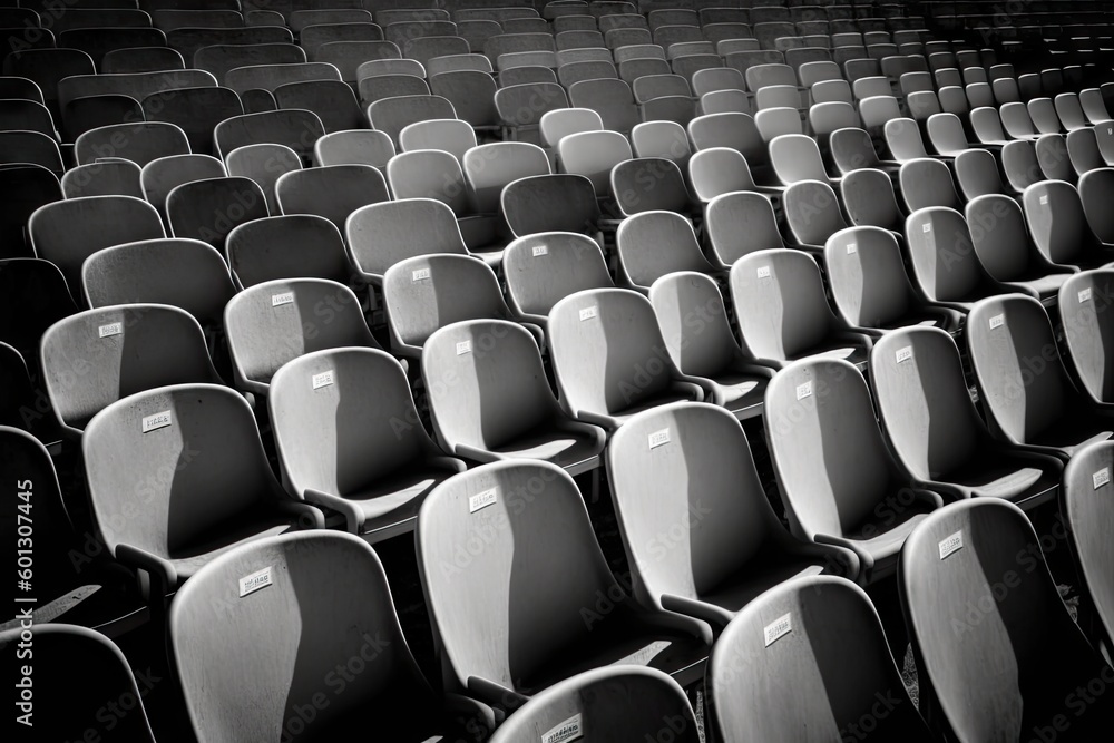 Obraz premium one free seat, surrounded by empty ones on the grandstand, created with generative ai