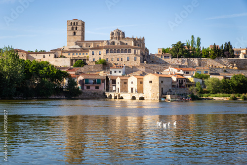 view of Zamora cathedral from the Duero river