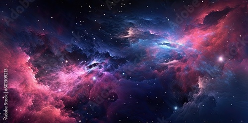 Fototapeta Naklejka Na Ścianę i Meble -  Galaxy texture with stars and beautiful nebula in the background, in the style of dark pink and dark gray. Generative AI