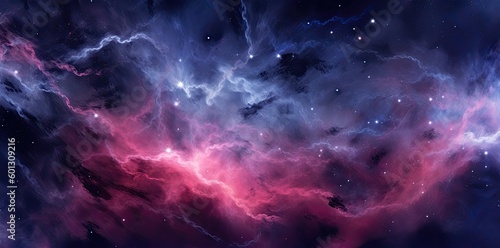 Galaxy texture with stars and beautiful nebula in the background, in the style of dark pink and dark gray. Generative AI