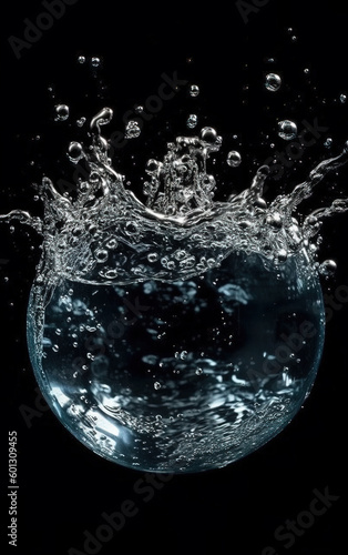Splash of water background,created with generative ai tecnology. © henvryfo