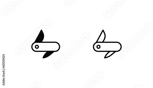 Pocket Knife icon design with white background stock illustration