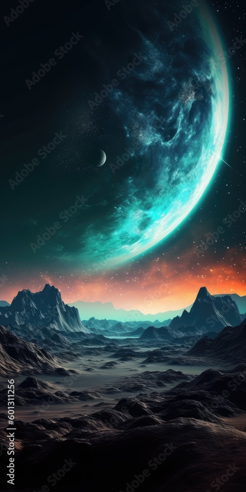 Spectacular View of an Alien Planet in Space generative ai illustration Spectacular View of an Alien Planet in Space generative ai illustration