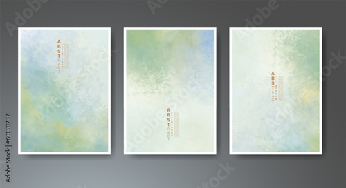 Set of creative hand painted abstract watercolor background. Design for your cover, date, postcard, banner, logo.