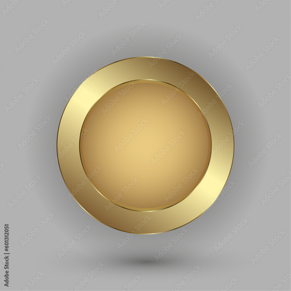 Premium button vector illustration design, an Abstract background with golden circles banner