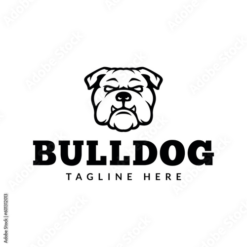 bulldog dog head logo icon vector illustration