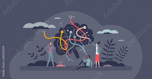 Neuroplasticity as nervous system ability to change after intrinsic or extrinsic tiny person concept. Cognition, learning and development process with new synapses signals in mind vector illustration