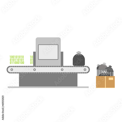 vector of garbage in garbage out concept in data analytics and data science to imply unnecessaries of input, such poor quality, still make rubbish output. Concept of logical argument, data control.
