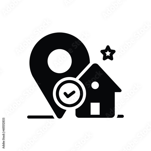 Black solid icon for authorized 