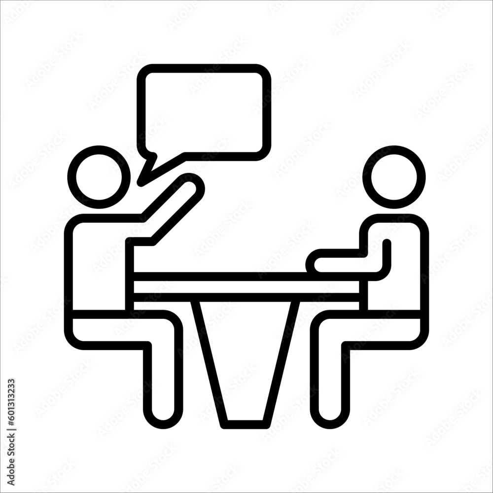 Brainstorming and teamwork icon. Business meeting. Debate team. Discussion group. vector illustration on white background Brainstorming and teamwork icon. Business meeting. Debate team. Discussion group. vector illustration on white background