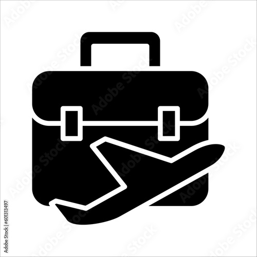 Business Trip icon, Suitcase and Airplane, Business Travel Icon for Web and Mobile App, vector illustration on white background