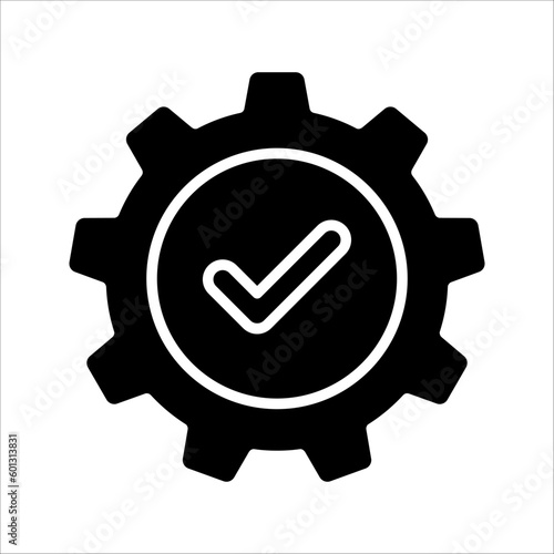 Workflow process icon, Gear cog wheel vector illustration on white background.