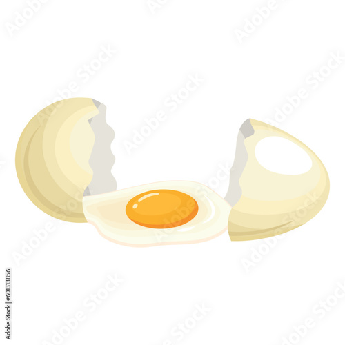 Vector image of an egg. The concept of cooking and fresh food. Chicken yolk and protein. A beautiful element for your design.