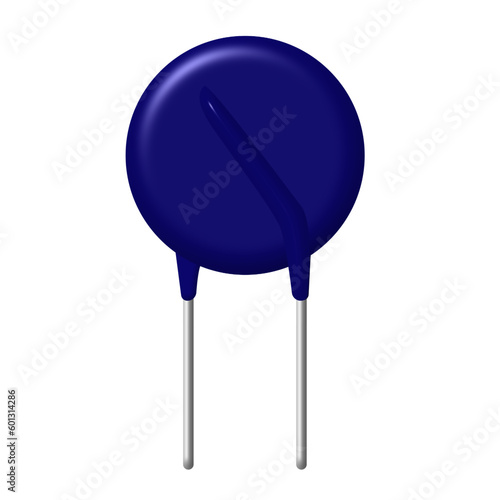 Blue Varistor, Electric Power Surge Protector, MOV [Metal Oxide Varistor], vector illustration.