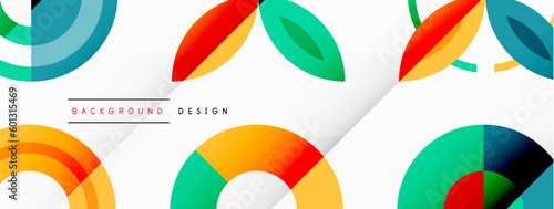 Colorful circles in a grid composition abstract background. Design for wallpaper, banner, background, landing page, wall art, invitation, prints, posters