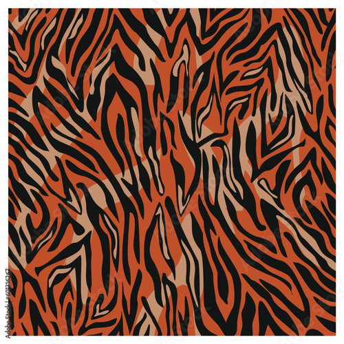 Big cat fur pattern. Decorative tiger pattern seamless vector illustration. Elegant and stylish background for fabric clothes. 