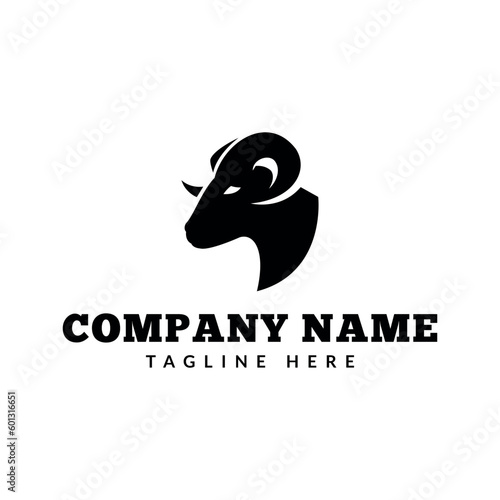 sheep head ram logo icon vector illustration