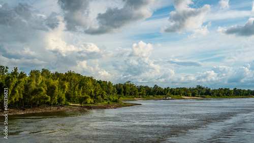 landscape with river and clouds. New Orlans, USA having this scenic view. 