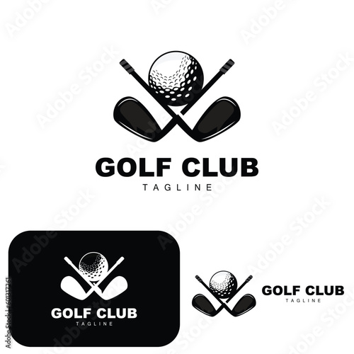 Golf Ball Logo, Vector Stick Golf. Outdoor Sports Game, Discipline Design, Icon Template
