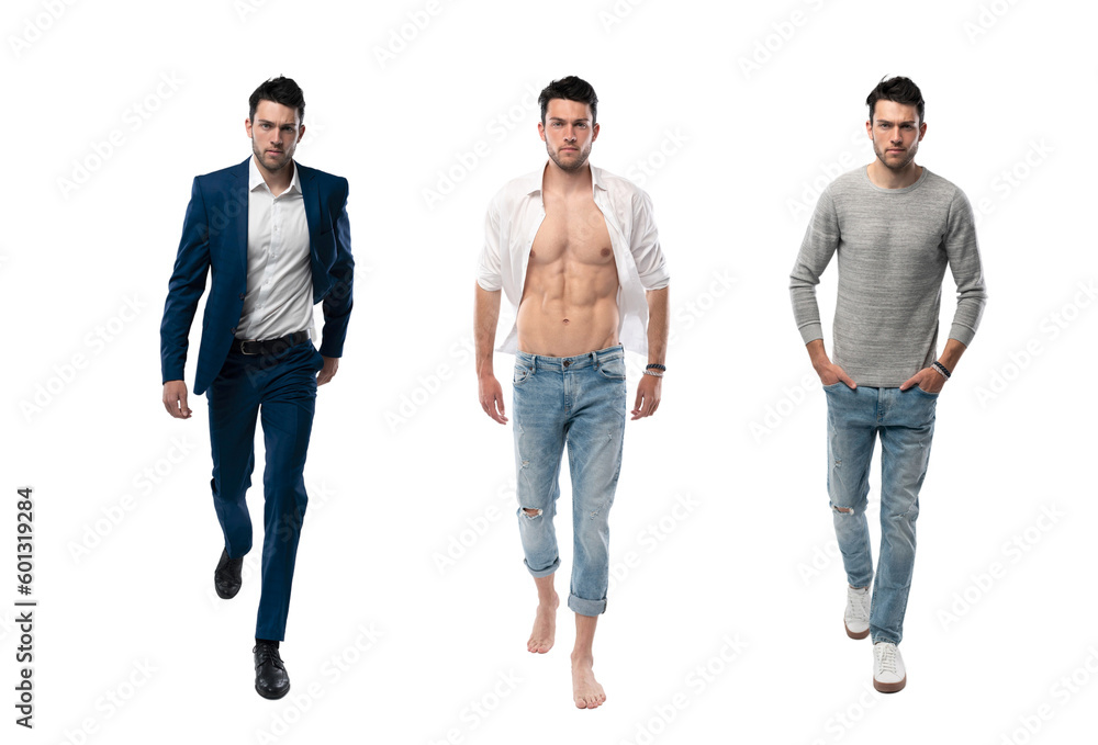 Obraz premium Multiple portrait of a handsome young man