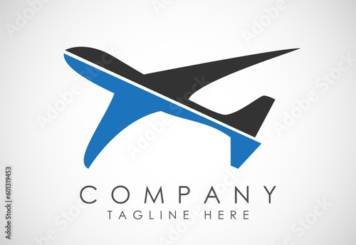 Airplane aviation vector logo design concept. Airline logo plane travel icon. Airport flight world aviation.