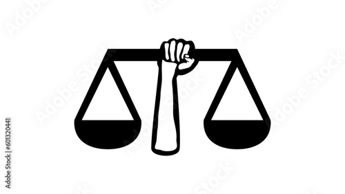 hand holding scales, bookkeeping logo