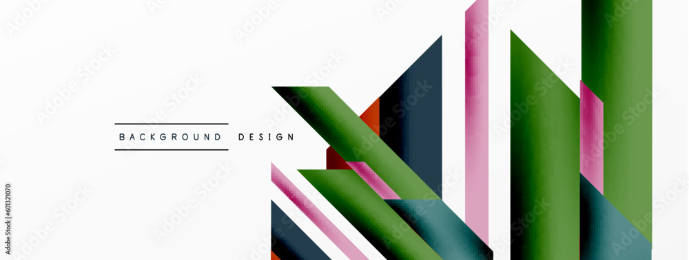 Minimal geometric abstract background. Dynamic 3d lines composition. Trendy techno business template for wallpaper, banner, background or landing Minimal geometric abstract background. Dynamic 3d lines composition. Trendy techno business template for wallpaper, banner, background or landing