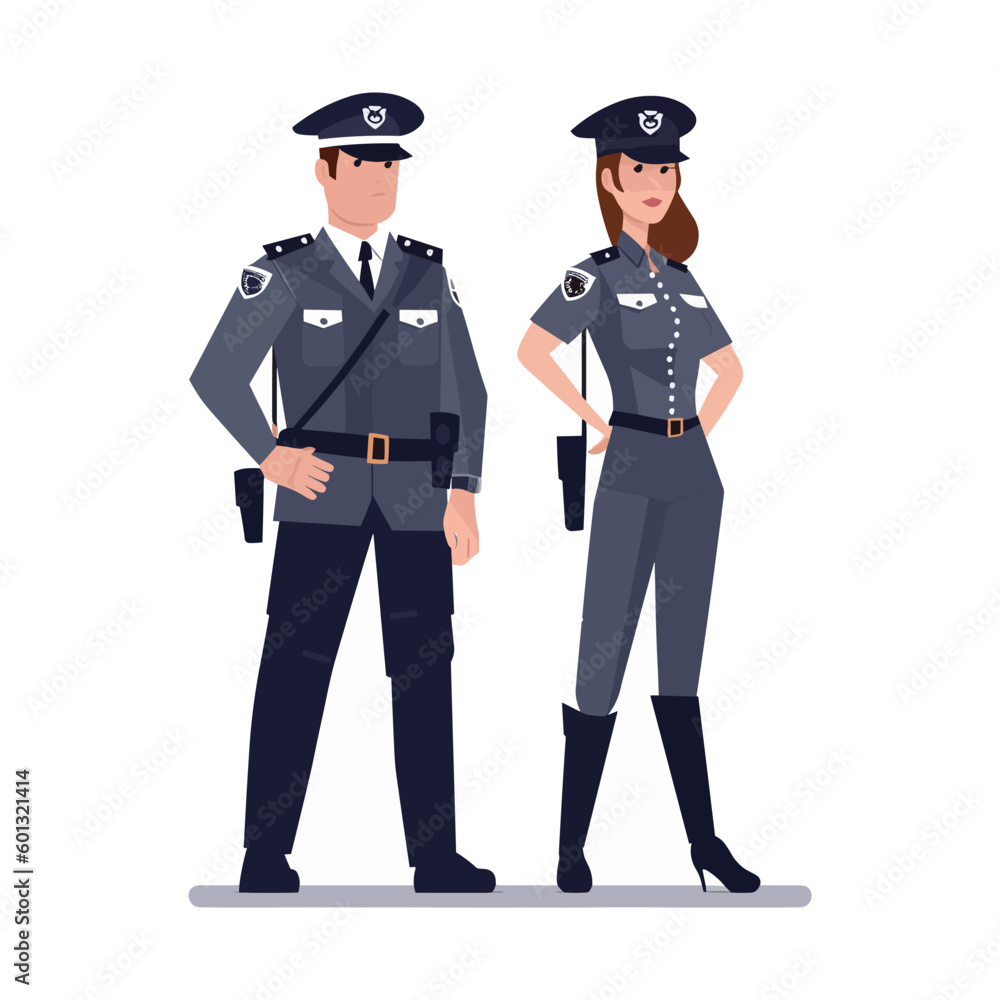 male and female police character vector design 03 male and female police character vector design 03