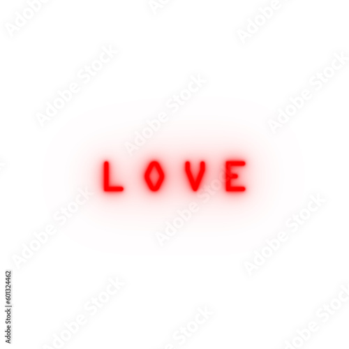 Red color text on a transparent background - LOVE