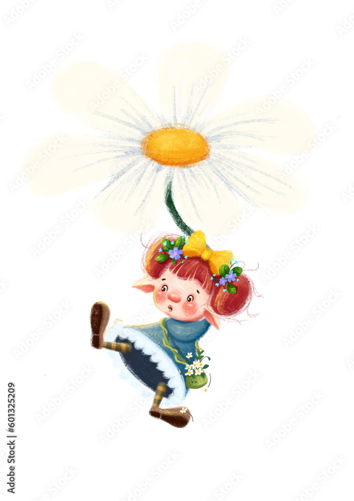 Hand Drawn Elf Illustration, Child - Friendly Illustration, Children Illustration, Whimsical Illustration Hand Drawn Elf Illustration, Child - Friendly Illustration, Children Illustration, Whimsical Illustration