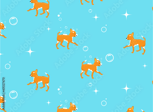 Pattern dog character. Vector flat illustration. EPS 10