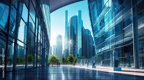 Background of futuristic urban and business architec. Generative Ai