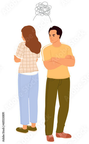 Family quarrel concept married couple having problem in relationship